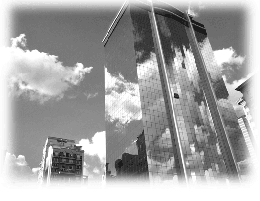 greyscale skyscrapers