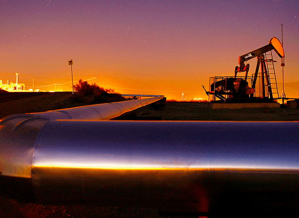 oil well and pipeline