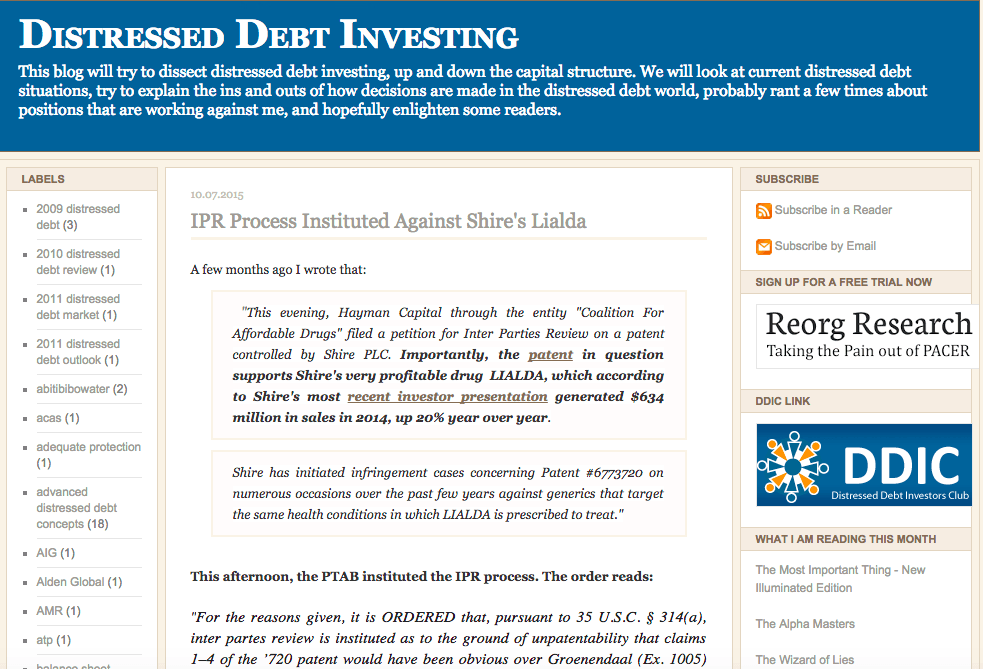 Distressed Debt Investing