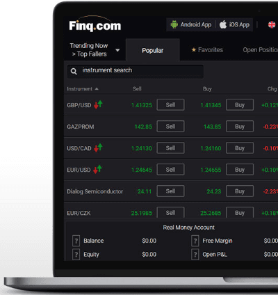 finq.com web platform. Source: finq.com