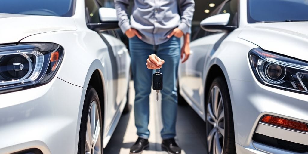 Car keys, new car, old car.