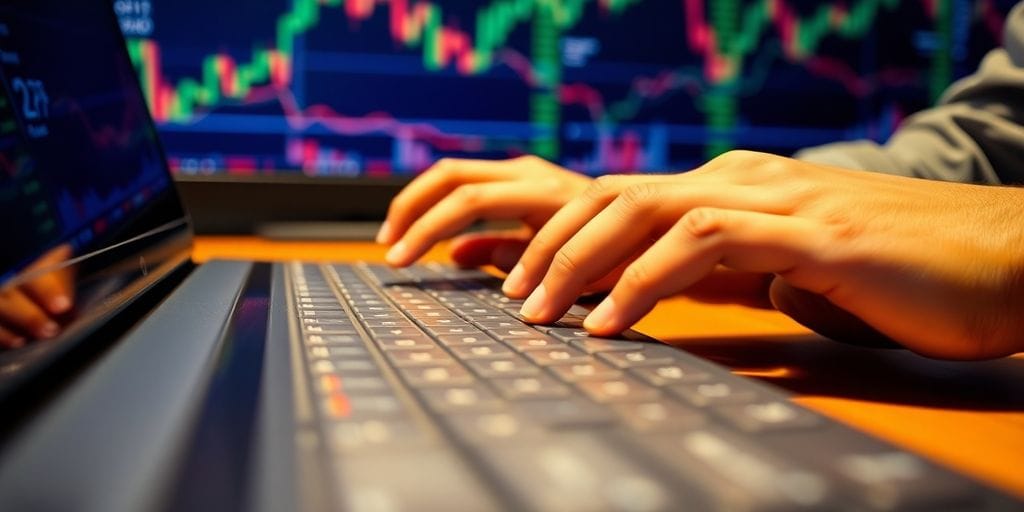 Person quickly buying and selling goods.