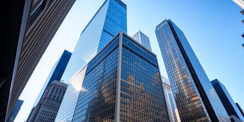 Buildings in a financial district.