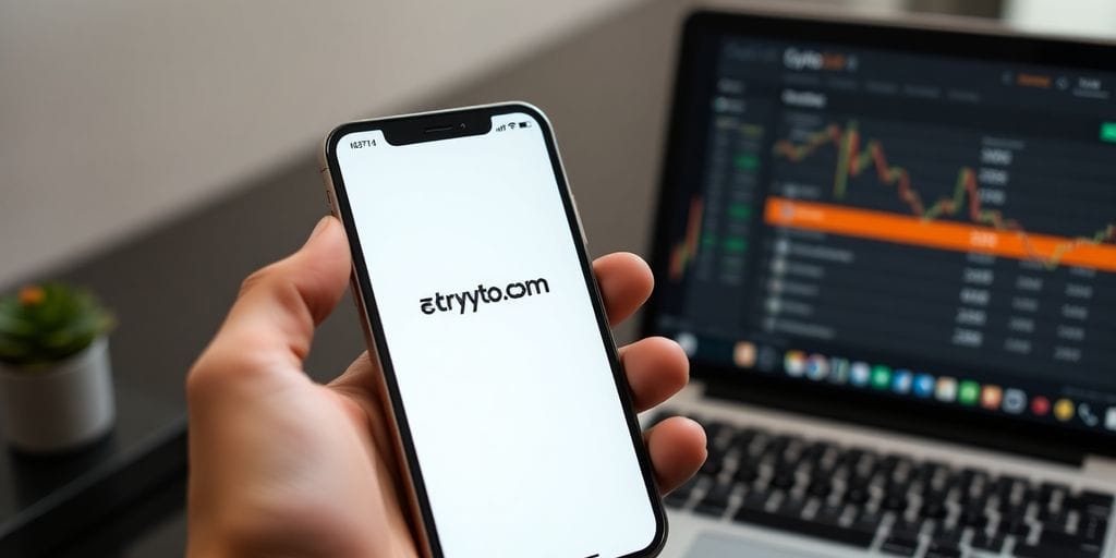 Phone, laptop, crypto exchange.