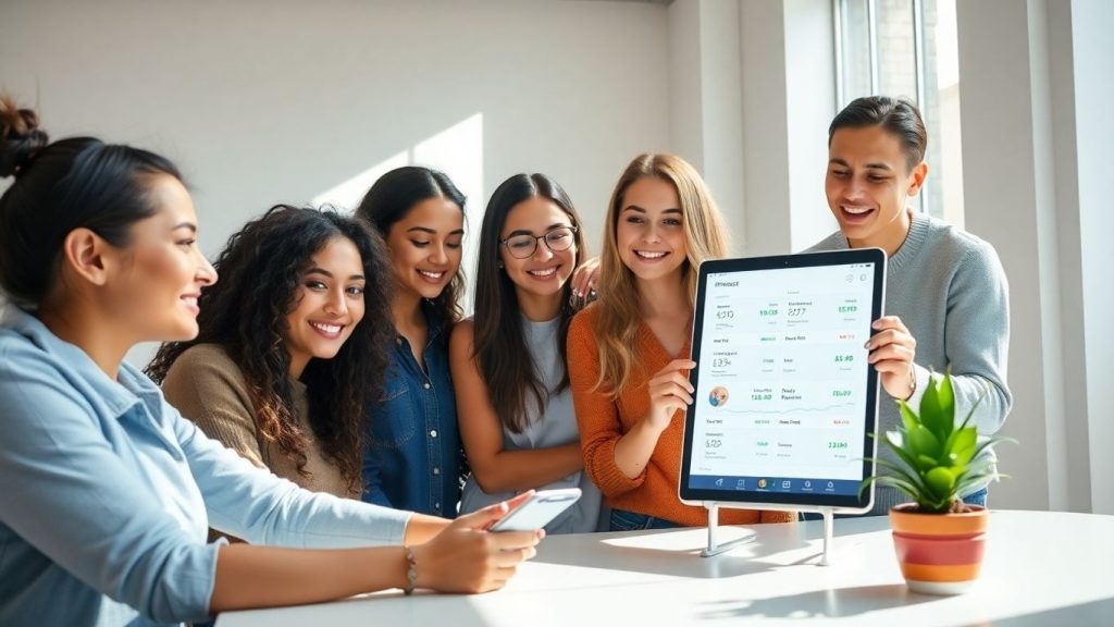 Beginners exploring investment options on a tablet.