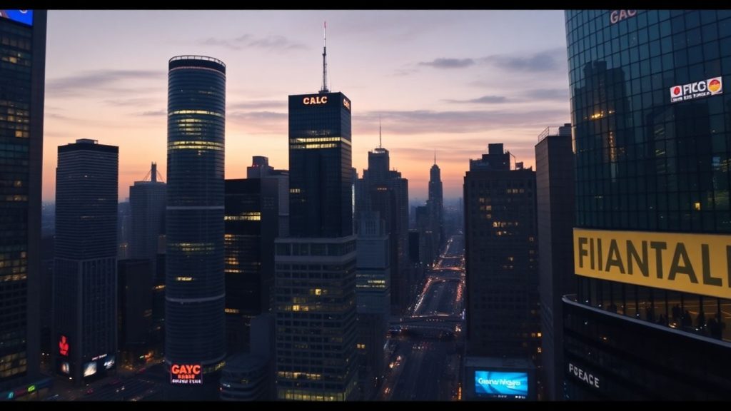 After hours trading financial district at dusk