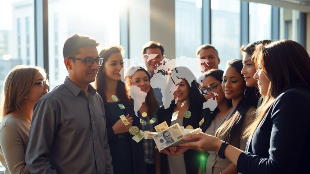 Forex trading concept with diverse traders.