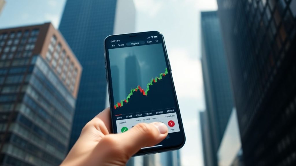 Trading futures on a smartphone screen.