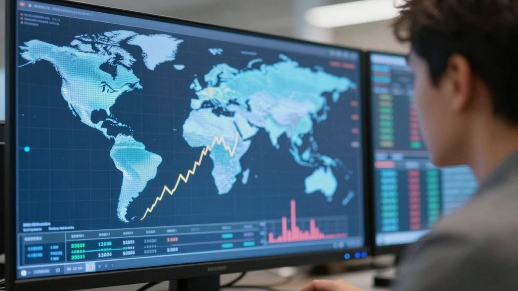 Forex trading concept with currency exchange and growth.