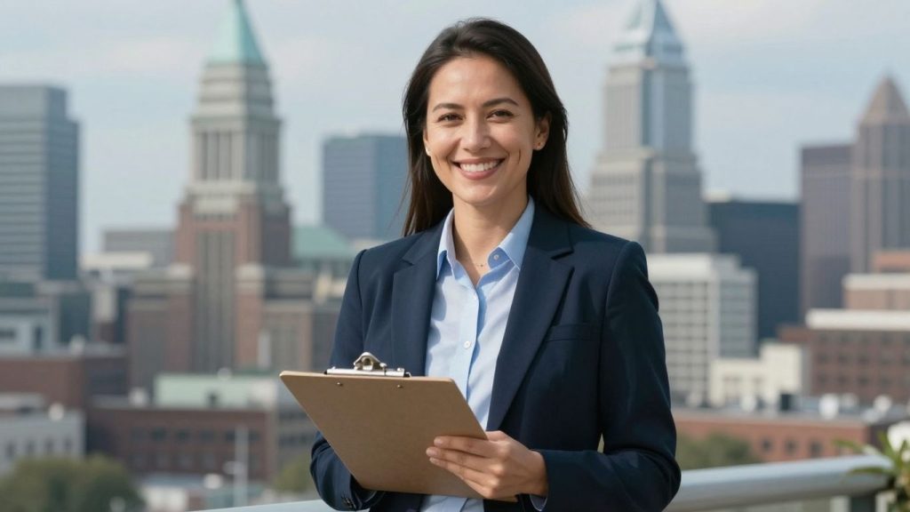 Philadelphia health insurance broker assisting a client.