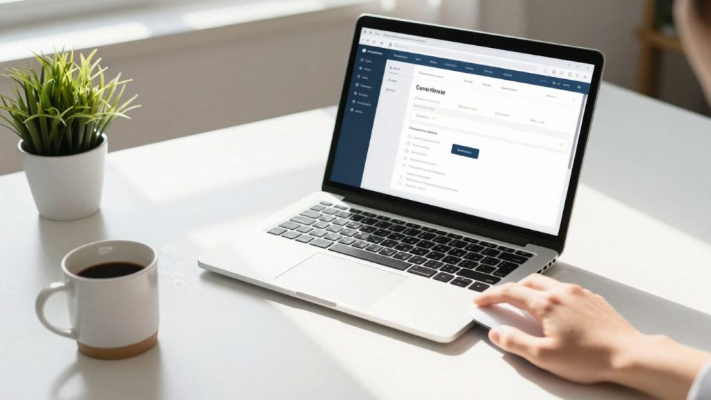 Beginner-friendly brokerage account interface on a laptop.