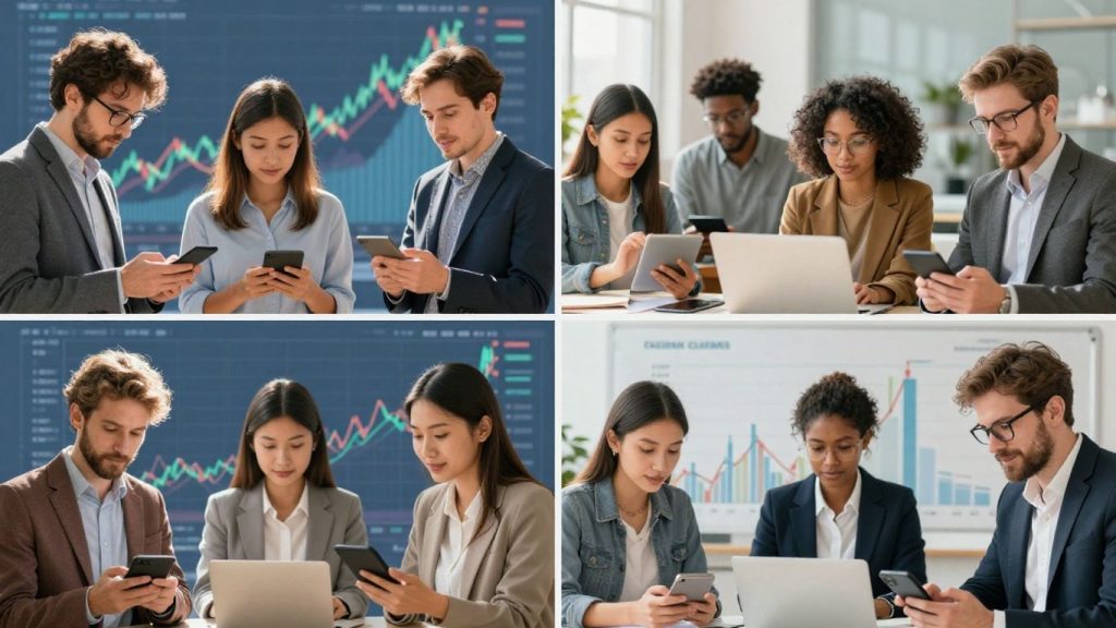 People watching investing videos on YouTube.