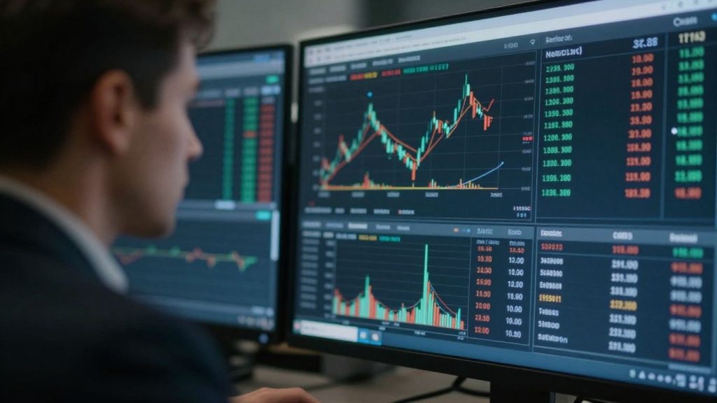 Financial trading terminal with dynamic market data.