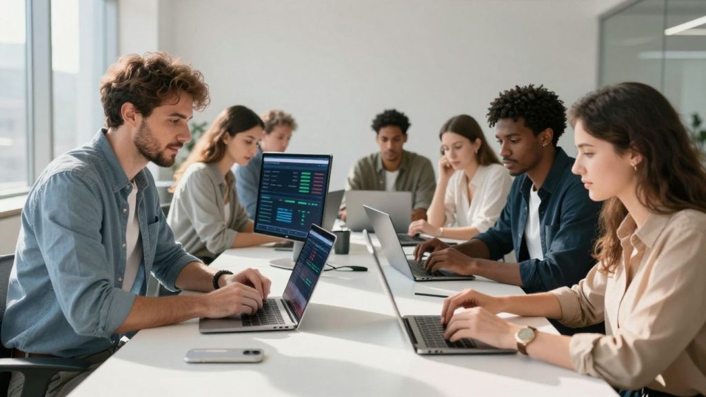 People investing online with brokerage services.