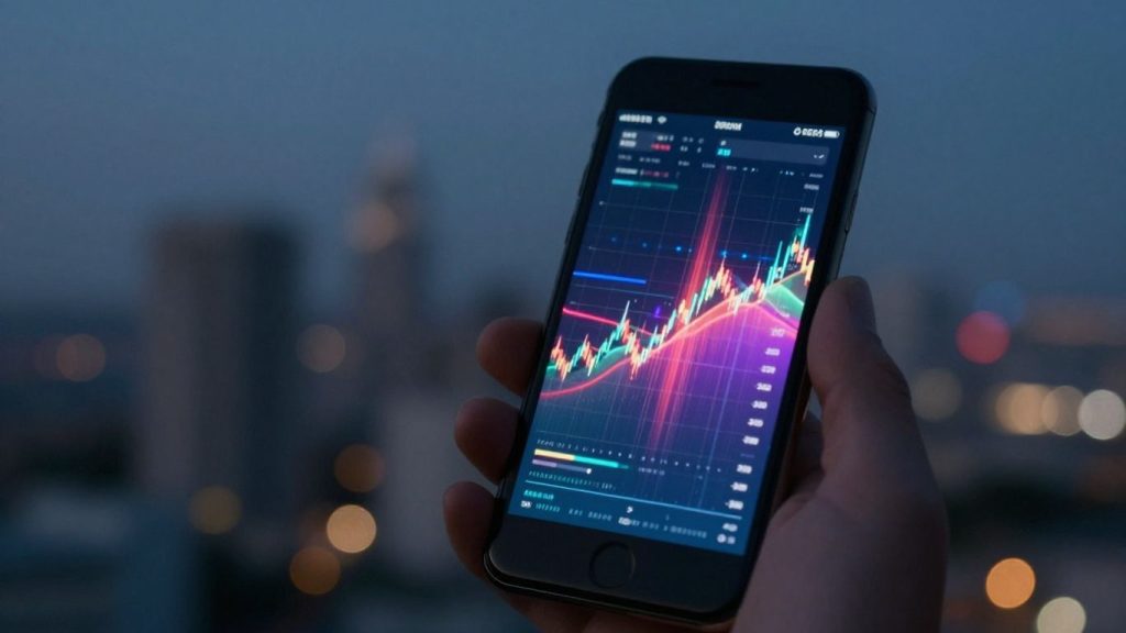 Charles Schwab paper trading simulation on a smartphone.