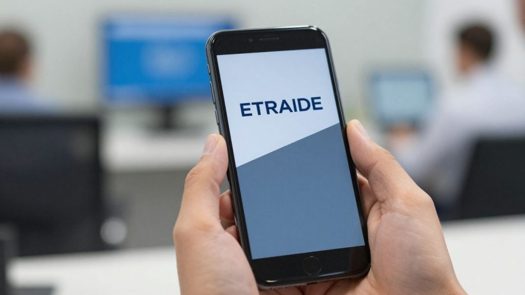 ETRADE customer service contact options on a smartphone.