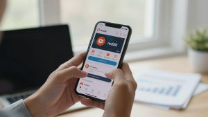 Fidelity day trading Reddit discussion on a smartphone.