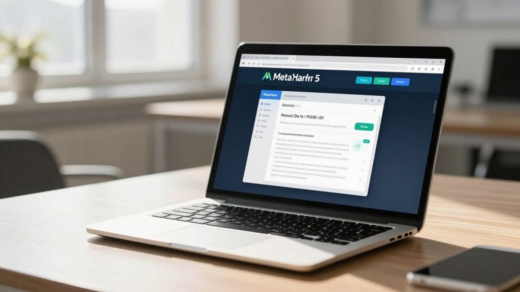 MetaTrader 5 on a Windows 11 laptop screen.