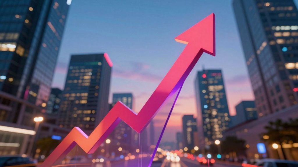 Forex trading success with abstract upward trend.