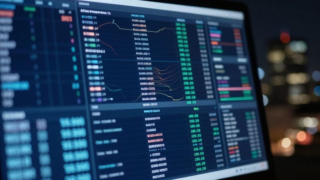 Automated trading platform on a computer screen.