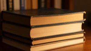 Stack of financial books for technical analysis