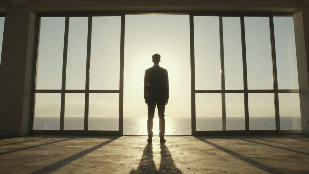 Person looking towards a bright future career path.