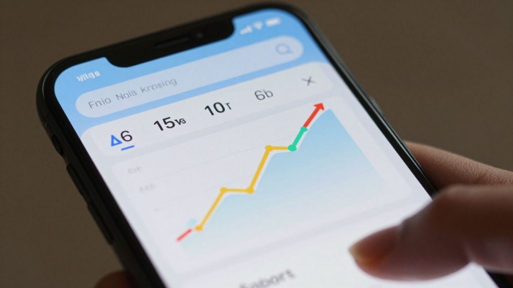Beginner trading app on a smartphone screen.