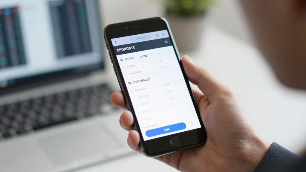 Smartphone with trading interface, financial strategy