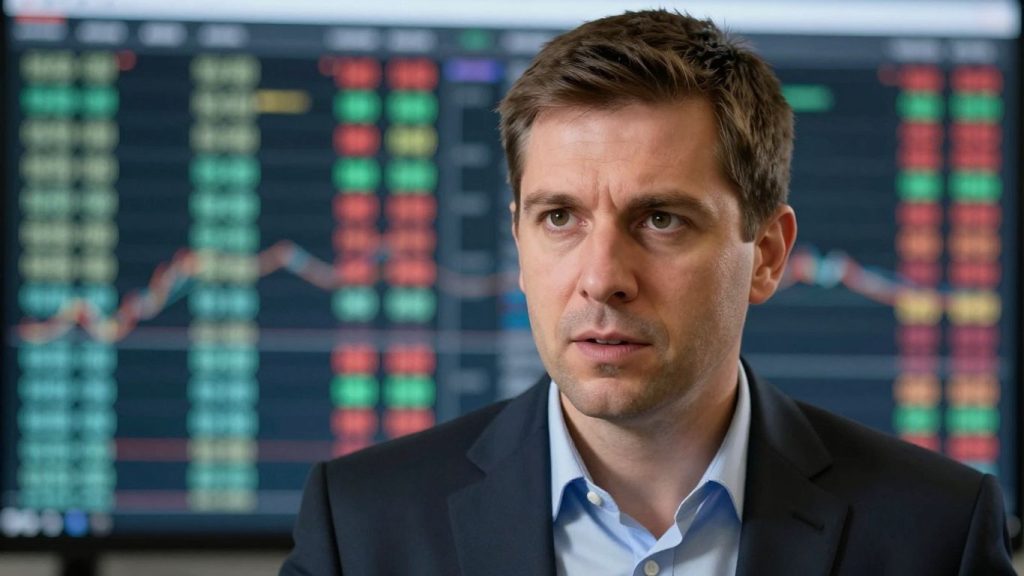 Forex trading scene with a focused trader.