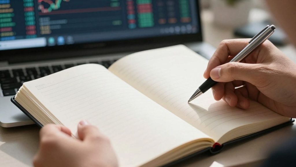 Forex trading plan notebook and pen