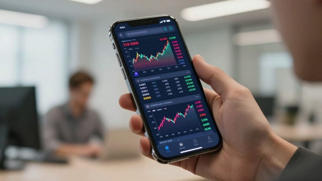 Beginner day trading app on a smartphone.