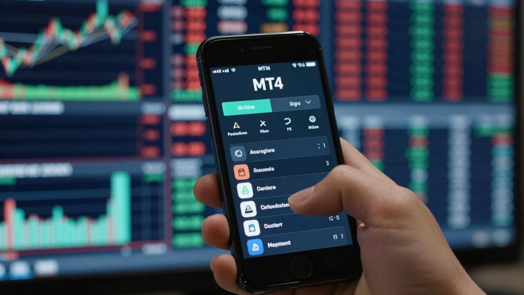 MT4 stock trading platform on a smartphone screen.
