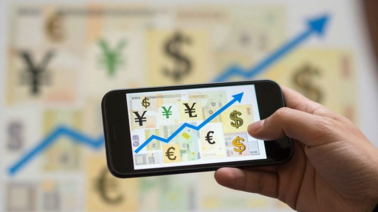 Forex trading success with upward financial growth.