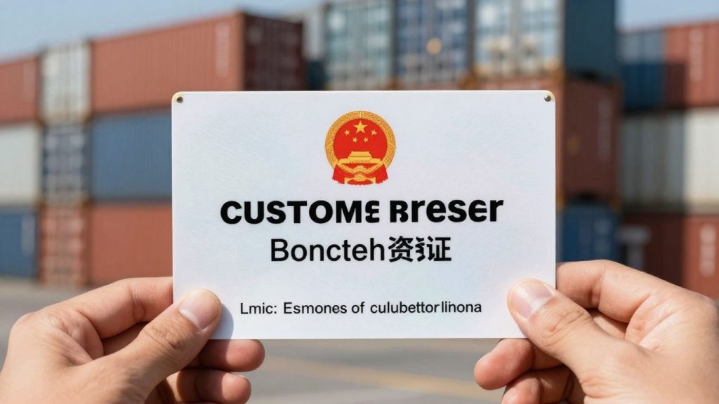 Customs broker license document with official seals.