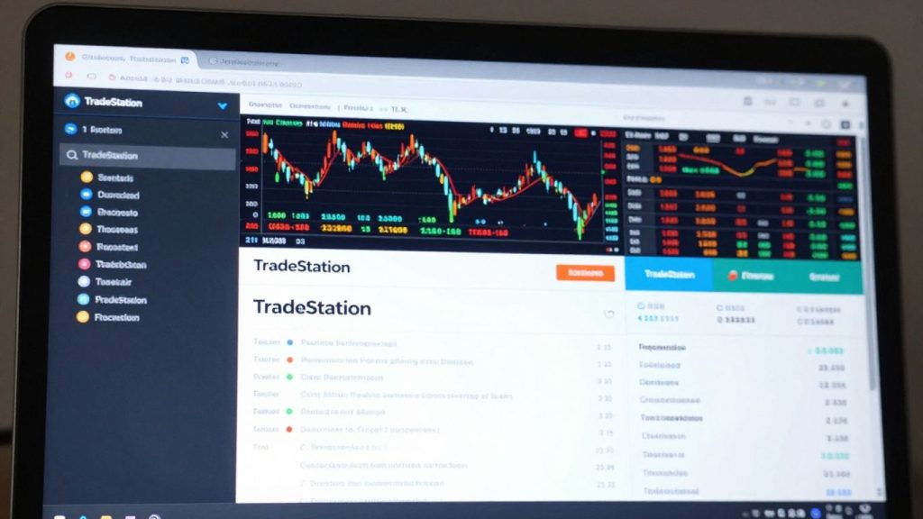 TradeStation trading platform interface and market data.