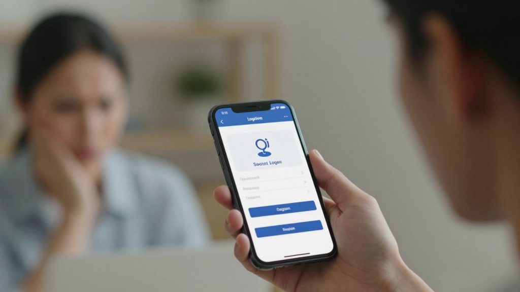 Person frustrated with thinkorswim login on phone.