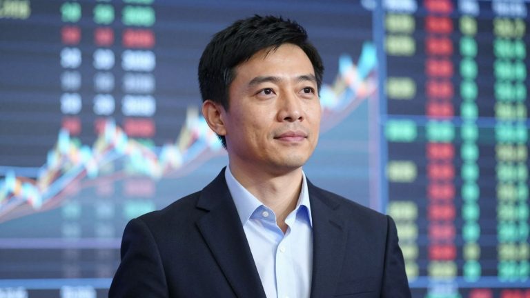 Confident trader looking towards a bright financial future.