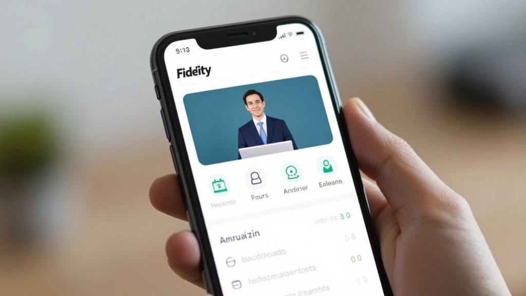 Fidelity app on a smartphone screen