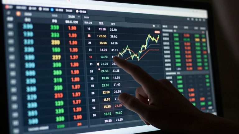 Trading platform interface on a computer screen.